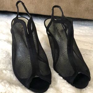 Black see through heels